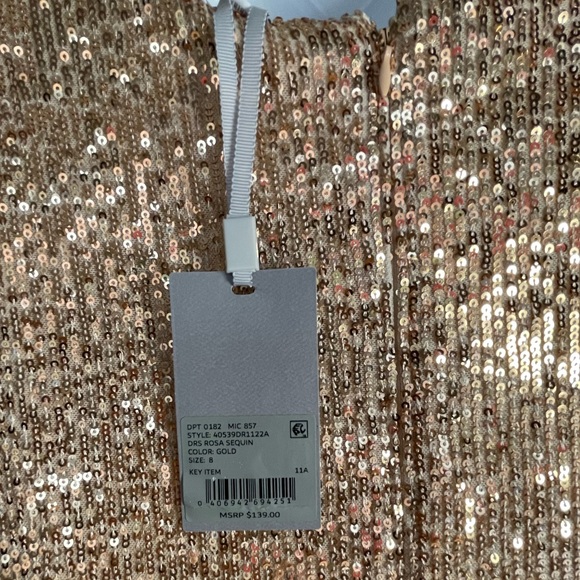 Preston & York Rosa Jewel Neck Long Blouson Sleeve Sequin Dress. Size 8.NWT! - Picture 11 of 12